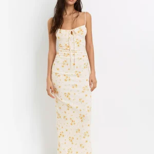 Floral crepe midi dress